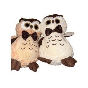 Plush Owl Duo w Bowties Multicolor Small Toy 3+ Years Valentine's Day couple 10"